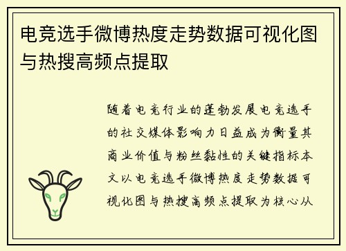 电竞选手微博热度走势数据可视化图与热搜高频点提取